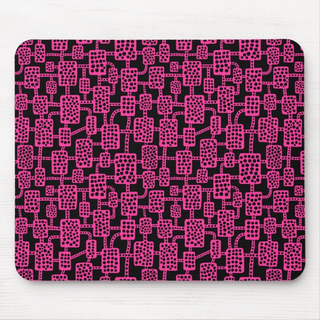 Mousepad Abstrato 041113 - Rosa quente em preto (Frente)