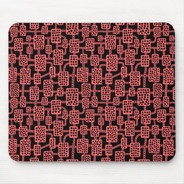 Mousepad Abstrato 041113 - Rosa tropical em preto (Frente)