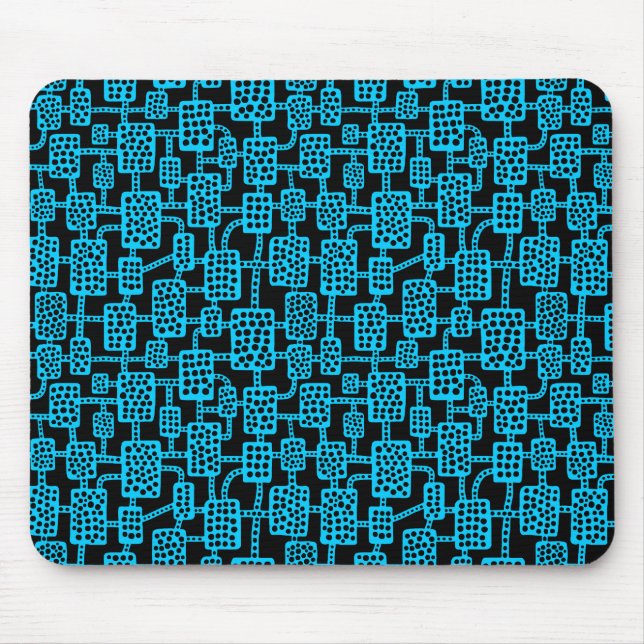Mousepad Abstrato 041113 - Sky Blue on Black (Frente)