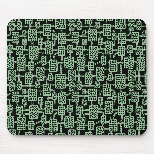 Mousepad Abstrato 041113 - Verde desbotado em preto (Frente)