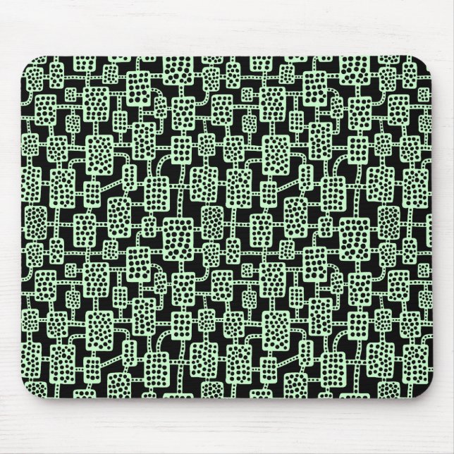 Mousepad Abstrato 041113 - Verde fantasma sobre preto (Frente)