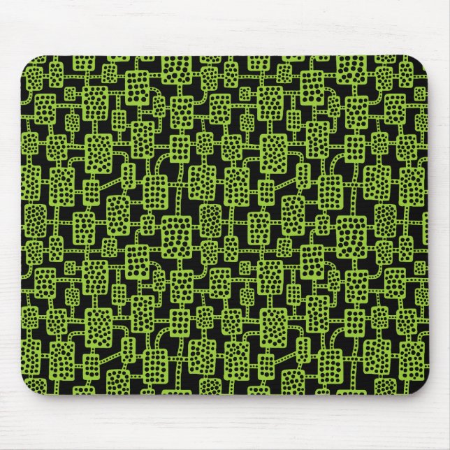 Mousepad Abstrato 041113 - Verde marciano sobre preto (Frente)