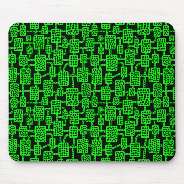 Mousepad Abstrato 041113 - Verde sobre preto (Frente)