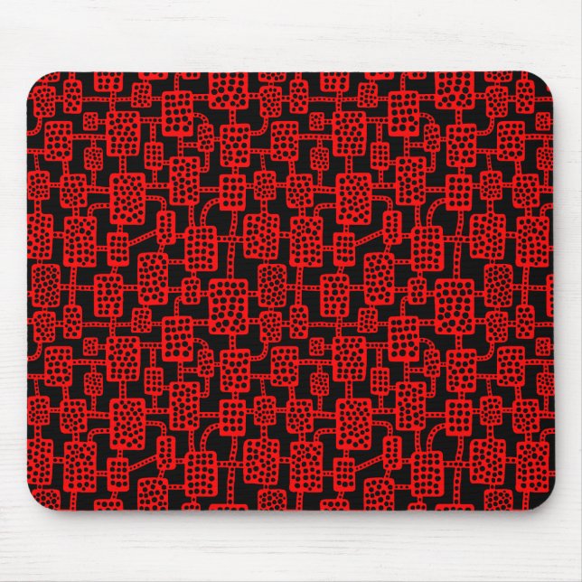 Mousepad Abstrato 041113 - Vermelho em preto (Frente)