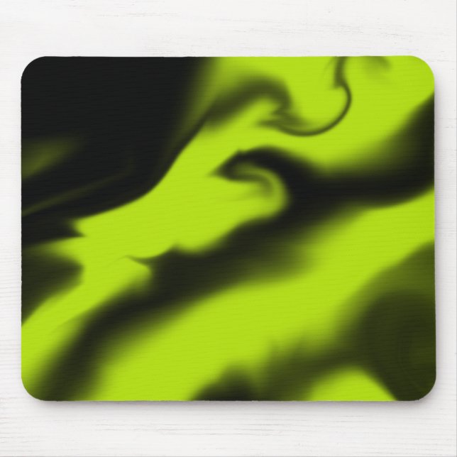 Mousepad Abstrato 3 em preto e Verde limão (Frente)