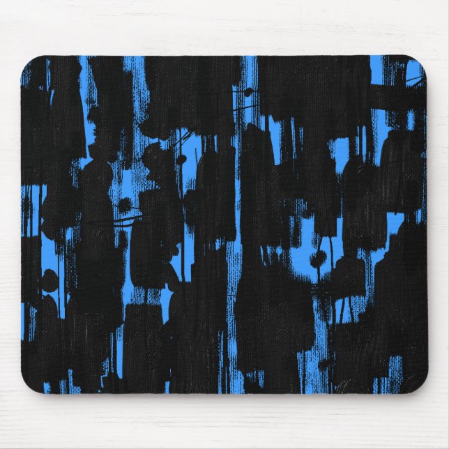 Mousepad Abstrato a preto - azul 3399FF (Frente)