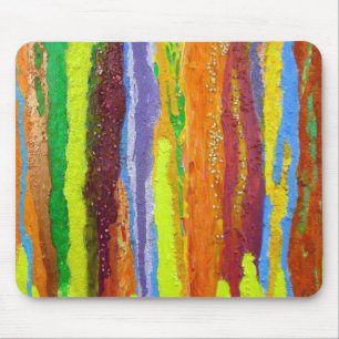 Mousepad Abstrato Art arco-íris listra pingar tinta