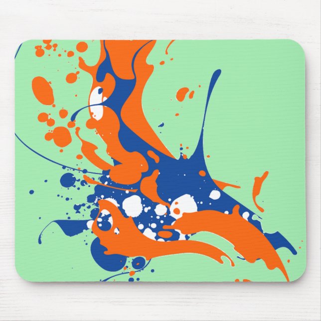 Mousepad Abstrato Art Mint Green Moderna Pintura de Arte (Frente)