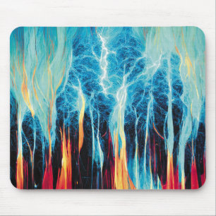 Mousepad Abstrato Art Padrão Vermelho e Energia Elétrica Az