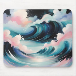 Mousepad Abstrato arte com ondas oceânicas