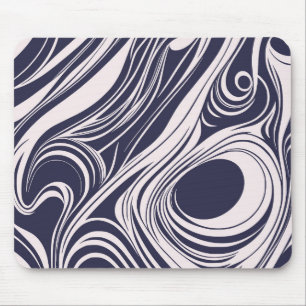 Mousepad Abstrato azul escuro e cinza espirais líquidas des