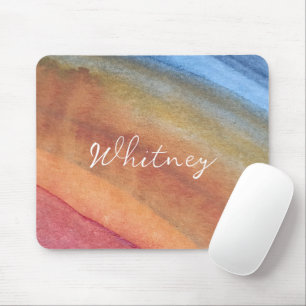Mousepad Abstrato azul-marrom-marrom-escuro-elegante