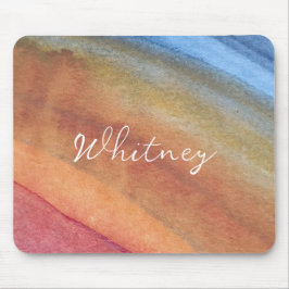 Mousepad Abstrato azul-marrom-marrom-escuro-elegante