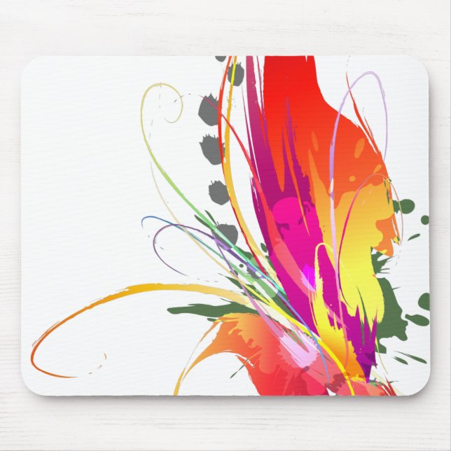 Mousepad Abstrato Bird of Paradise Paint Splatters (Frente)
