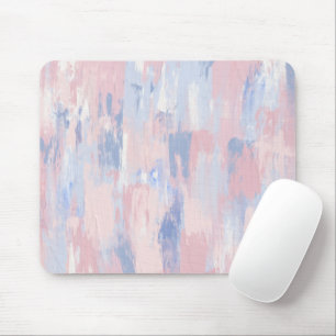 Mousepad Abstrato Blush e Traços de Tinta Azul