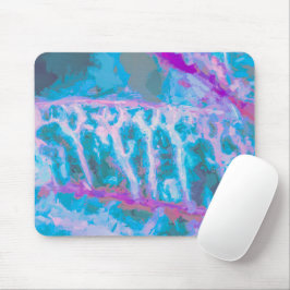 Mousepad Abstrato Branco Cor Azul-Rosa Moderna