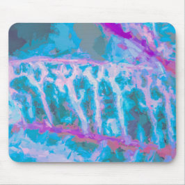Mousepad Abstrato Branco Cor Azul-Rosa Moderna