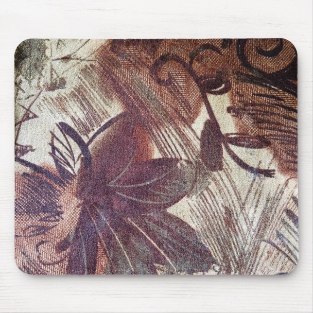 Mousepad Abstrato Brown Floral Design 1 (Frente)