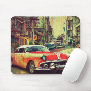 Mousepad Abstrato Classic Cars 1950s - Placa do mouse