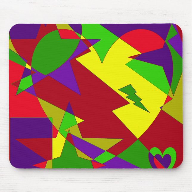 Mousepad Abstrato colorido retro (Frente)