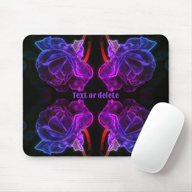 Mousepad Abstrato Cores do Rosa Flor Personalizado (Com mouse)