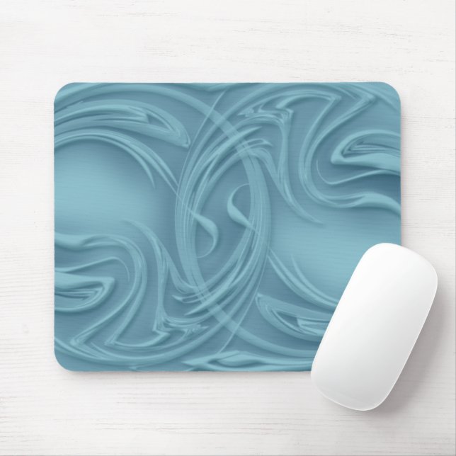 Mousepad Abstrato Curva sobre Trabalho de arte azul (Com mouse)