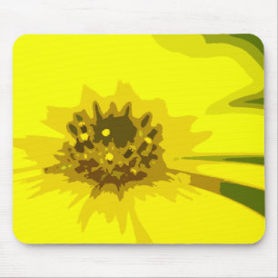 Mousepad Abstrato Daisy Flower em amarelo vívido colorido