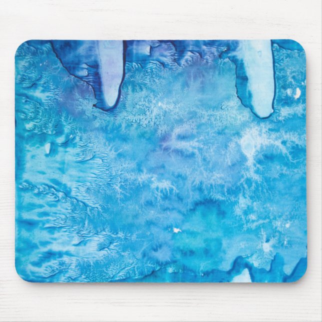 Mousepad abstrato de aquarela azul (Frente)
