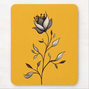 Mousepad Abstrato de arte elegante de flores