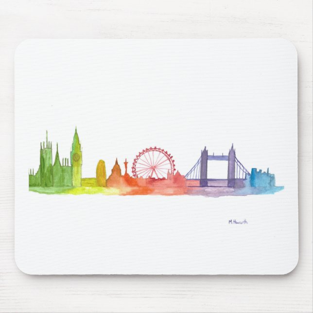 Mousepad Abstrato de arte em Londres (Frente)
