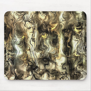 Mousepad Abstrato de arte nervosa energética em amarelo e G