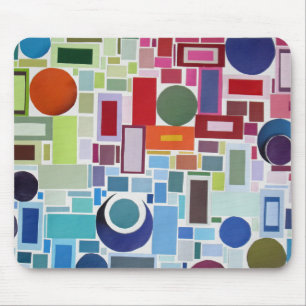 Mousepad abstrato de Colagem de Mosaico Retroativo Disco 60