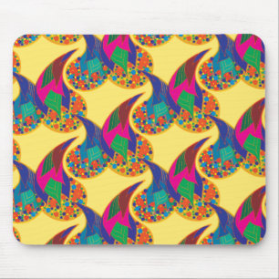 Mousepad Abstrato de confete colorido Paisley Rainbow cai