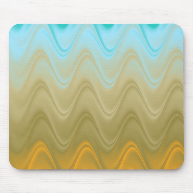 Mousepad Abstrato de cor azul-acastanhada laranja verde (Frente)