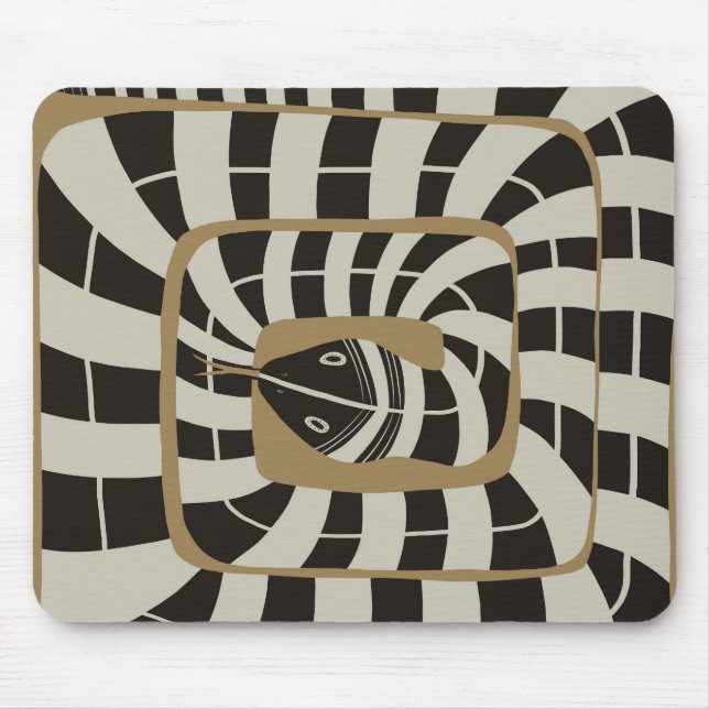 Mousepad Abstrato de diversão com Cobra em tons neutros cas (Frente)