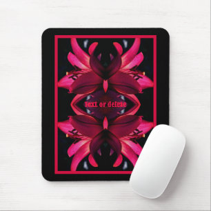 Mousepad Abstrato de Flor Vermelho Lily Personalizado