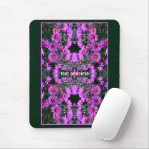 Mousepad Abstrato de Flores de Aster de Outono Rosa Persona