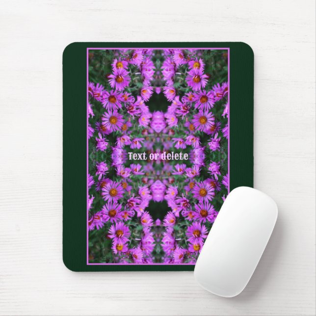Mousepad Abstrato de Flores de Aster de Outono Rosa Persona (Com mouse)