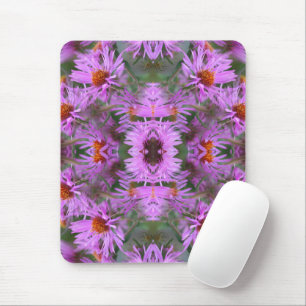 Mousepad Abstrato de Flores do Aster da Nova Inglaterra ros