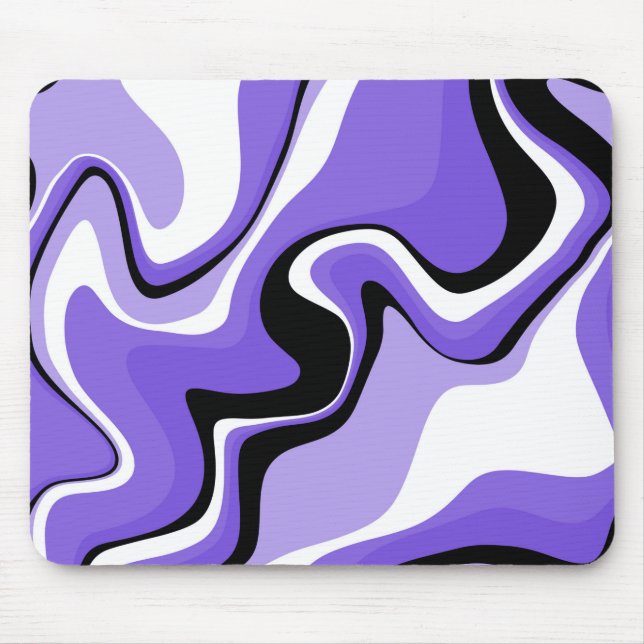 Mousepad Abstrato de Fluido Preto e Puro (Frente)