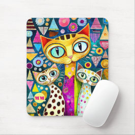 Mousepad Abstrato de Gatos legal