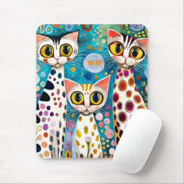 Mousepad Abstrato de Gatos legal