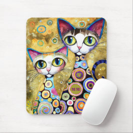 Mousepad Abstrato de Gatos legal
