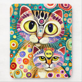 Mousepad Abstrato de Gatos legal