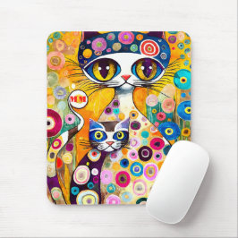 Mousepad Abstrato de Gatos legal