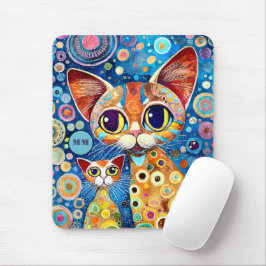 Mousepad Abstrato de Gatos legal