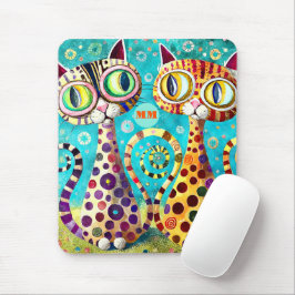 Mousepad Abstrato de Gatos legal