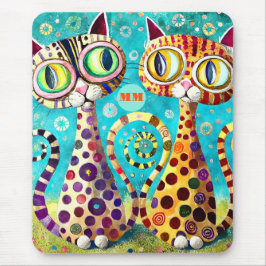 Mousepad Abstrato de Gatos legal