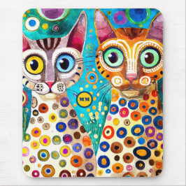 Mousepad Abstrato de Gatos legal