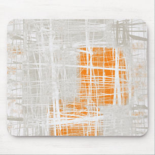 Mousepad Abstrato de laranja cinza branca